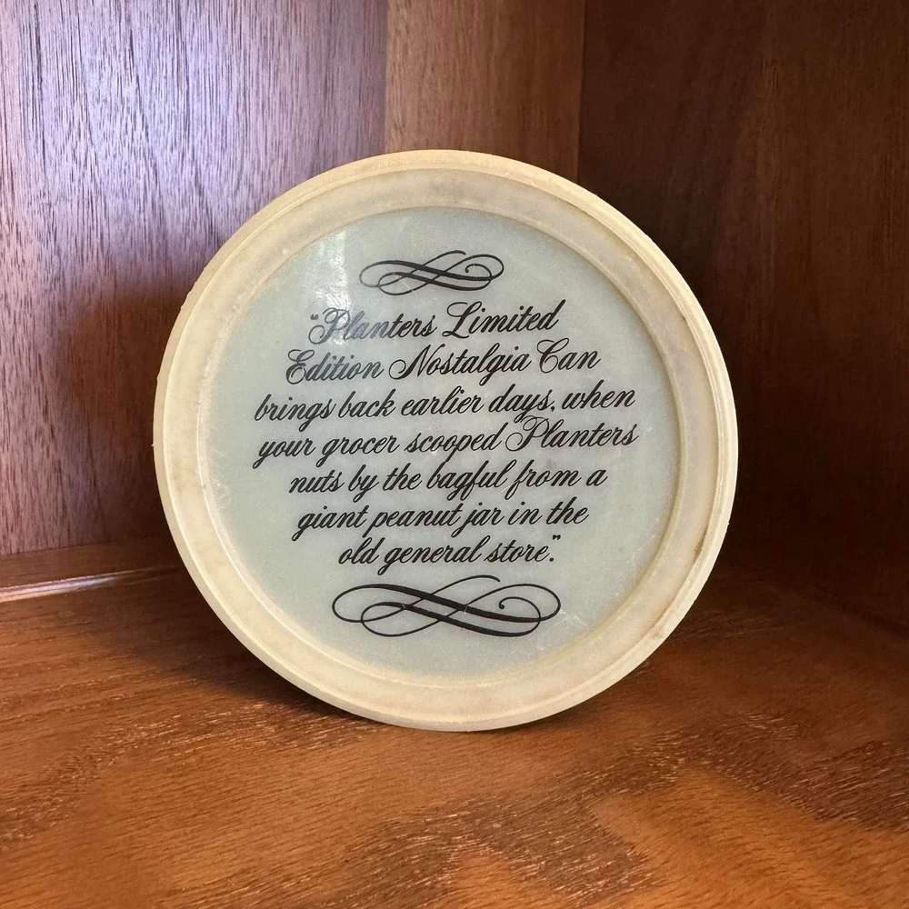 Planters 1982 Anniversary Fresh Roasted Peanuts Collectible Metal Tin With Lid